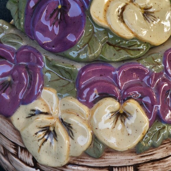 Vintage Flowers In A Basket Teapot; decorative teapot - Picture 2 of 12